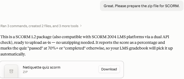 SCORM Prompt